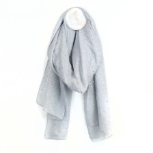 Pale Grey & Silver Tiny Triangle Print Scarf by Peace of Mind